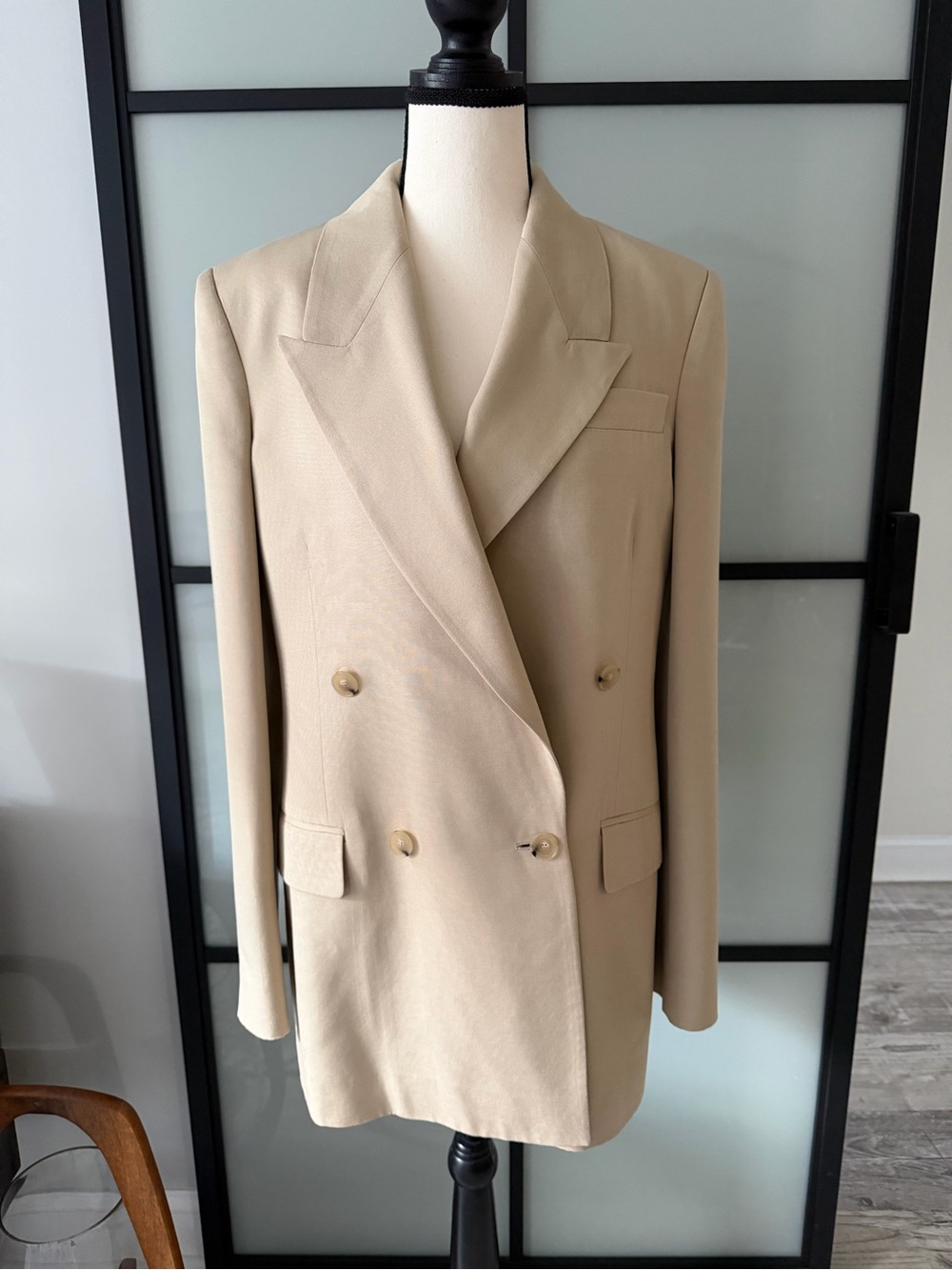 Stella McCartney Beige Double-Breasted Tailored Blazer 40
